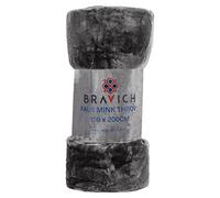 Bravich Soft Faux Mink Throw - Charcoal Grey. Double Size Large Fluffy Blanket For Bed, Sofa & Duvet Bedding Throws. Faux Fur Thick Fleece Throw Blankets For Home - (Charcoal, Double, 150x200cm).