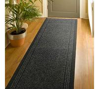 Bravich Sydney Charcoal Hallway Runner - Machine Washable Non-Slip Rubber Backed Carpet Mat - Indoor Outdoor Stair Kitchen Runner - 9mm Pile Height - 2'2"x4'FT (66x122cm)