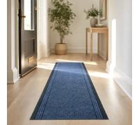 Bravich Sydney Hallway Runner Blue 66 cm wide x 915 cm (30FT) | Stair carpet runners for hallways, anti slip rubber backed low pile, fits under doors, landing corridor entrance floor mat xl