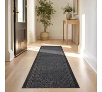 Bravich Sydney Hallway Runner Charcoal 66 cm x 457 cm (15FT) | Kitchen hall stair carpet runners for hallways, rubber backed low pile, fits under doors, landing corridor entrance floor mat