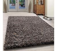 Bravich Taupe Mottled Shaggy Rug 80 x 150 cm (2ft7 x 4ft11), Thick Soft Deep Pile Fluffy Taupe Area Rug for Bedroom, Nursery and Hallway, Non Shed Anti Slip Carpet