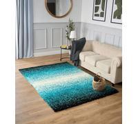 Bravich Teal Blended Shaggy Rug, 5cm Pile, 60 x 230 cm (2' x 7'7") | Bravich