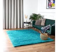 Bravich Teal Blue Thick Shaggy Rug - California - 120X170Cm (4'x5'8")
