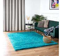 Bravich Teal Thick Shaggy Rug - California - 80X150Cm (2'8"x5')