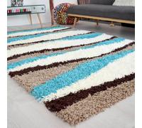 Bravich Teal Waves Shaggy Rug - California