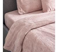 Bravich Teddy Fleece Duvet Set With Two Pillow Covers - Rose Pink. Super Soft Teddy Bear Bedding For King Size Bed, Fluffy Duvet Cover Sets For Winter. Kingsize Duvet Cover Sets, 230 X 200cm.