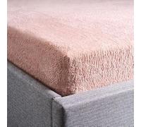 Bravich Teddy Fleece Fitted Sheet - King Size Bed. Warm Fitted Sheets With Fluffy Teddy Bear Fleece. Single Pack Bed Sheet For Single, Double, King & Super King Bedding - Rose Pink, King Size