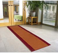 Bravich Terracotta Border Hallway Runner Rug, Hessian Backed Flexible Stair Carpet Runner, Extra Long Length, Ideal for Stairs, Hallways & Kitchens 60x150CM (2'X5')