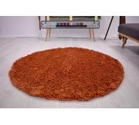 Bravich Terracotta Thick Shaggy Circle Rug - California - 150Cm