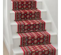 Bravich Texas Hallway Runner Red 60 x 150 cm (2' x 5'), Hall Hessian Backed | Stair kitchen carpet runners for hallways, long length, landing corridor entrance floor mat, traditional design, indoor, soft