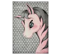 Bravich Unicorn Kids Rug Pink 160 x 230 cm (5ft3 x 7ft7), Childrens Nursery | Soft anti allergic play mat, OEKO-TEX tested polypropylene, hessian backed, bedroom floor carpet, boys girls toddler baby, xl