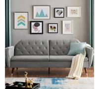 Bravich Victoria Sofa Bed 3 Seater Velvet Click Clack - Light Grey