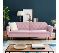 Bravich Victoria Sofa Bed 3 Seater Velvet Click Clack - Rose Pink