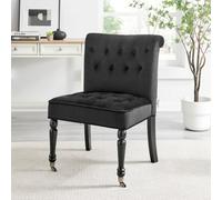 Bravich Winston Velvet Accent Chair On Wheels Black