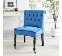 Bravich Winston Velvet Accent Chair On Wheels Royal Blue