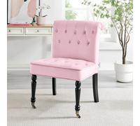 Bravich Winston Velvet Accent Chair Wheels Powder Pink