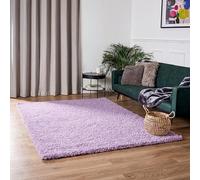 Bravich XXL Lilac Shaggy Rug 240 x 330cm (8' x 10'10") 5cm Pile Lilac Extra Large Thick Fluffy Living Room Hessian Backed