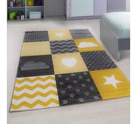 Bravich Yellow And Grey Checked Rug - Kids - 160X230Cm