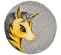 Bravich Yellow Unicorn Kids Rug 120Cm Circle (4')