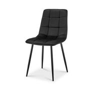 Bravich Zurich Velvet Embossed Dining Chair - Black