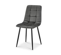 Bravich Zurich Velvet Embossed Dining Chair - Grey