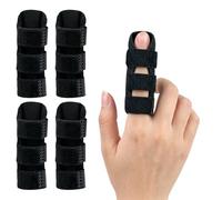 Bravien 4Pcs Finger Splint for Trigger Finger, Adjustable Finger Support Brace for Broken Mallet Fingers, Arthritis Pain Relief and Straightening, Fits Index Middle Ring Pinky Finger