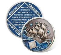 Braving The Storm 6 Year Sober Coin, Nautical NA Coin, Addiction Recovery Six Year Sober Chip, Celebrating Recovery Anniversary Token, Narcotics Anonymous Sobriety Gifts for Men Women