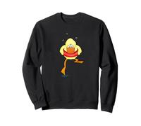 Braving the waters, cute and funny duck bird swimming lesson Sweatshirt