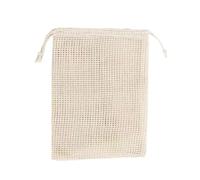 Bravixo Cotton Mesh Bag with Drawstring Closure, Reusable Washable | Durable for fresh produce, sustainable design for eco-conscious grocery shopping, fits fruits and vegetables Large