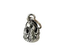 Bravo Bells Dragon Bell Good Luck Motorcycle Charm Biker Gift keychain, Silver, One size