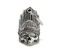 Bravo Bells Indian Skull Bell - Biker Bell Accessory or Key Chain for Good Luck on the Road