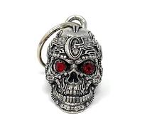 Bravo Bells Motorhead Skull Diamond Bell - Biker Bell Accessory or Key Chain for Good Luck on The Road