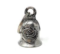 Bravo Bells Rose Bell - Biker Bell Accessory or Key Chain for Good Luck on The Road, Silver