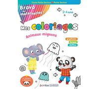 Bravo les maternelles - Mes coloriages - Animaux mignons - Toute Petite section et Petite section: Avec un masque à découper