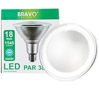 BRAVO LIGHTING PAR38 LED Bulb, E27/ES Cap, 18 Watts 1540 Lumens, Day Light (6500K), Waterproof (IP65), Ideal for Bathroom, Living Room, Bedroom, Kitch
