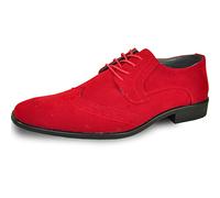 bravo! Men Dress Shoe King Classic Lace-up Oxford Plain or Cap Toe or Wingtip Leather Sock Medium and Wide Width Size from 6 to 18 Black Brown Cognac Blue Purple Red, Red, 15 Wide