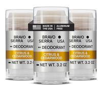 Bravo Sierra Pack of 3 Aluminium Free Deodorant for Men - Contains Natural Ingredients - Long-lasting protection against bad odour and sweat all day long. Citrus and Cedr