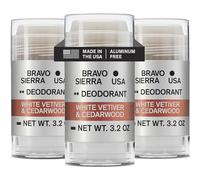 Bravo Sierra Pack of 3 Deodorant for Men - Free Aluminium - Contains Natural Ingredients - Long-lasting protection against bad odour and sweat all day long - Fragrance A Vetiver White