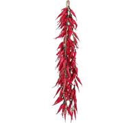 BravOne 5 Pack Artificial Red Pepper Strings, Artificial Dried Chili Strings Simulation Fake Vegetables for Home Kitchen Farm Party Wall Decoration Photo Props (Red)