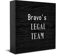 Bravo'S Legal Team New Home Decor Rustic Gift Ideas Wood Sign Desk Shelf Farmhouse Room Decorations 5 × 5 Inch