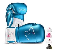 BRAVOSE Alpha Strap Boxing Gloves Mens, Women for Entry Level Boxers for Punching Bag Training & Sparring MMA Kick Boxing Muay Thai Made By Premium PU Leather Ventilated Palm (Metallic Blue, 16 Oz)