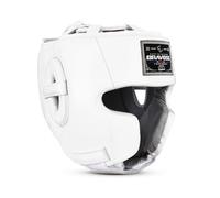 BRAVOSE Elite 2.0 Boxing Headguard | Professional Strap Boxing, Training, Sparring & Martial Arts Headgear | Adjustable Cowhide Leather Head Guard for Ear, Ch ace Protection (L/XL)