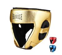 BRAVOSE Fearless Boxing Headguard | Strap Boxing, Training, Sparring & Martial Arts Headgear | Adjustable Head Guard for Ear, Ch ace Protection | Helmet for MMA, Kickboxing, Taekwondo (Gold)