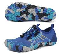 Bravover Unisex Water Shoes for Men Women with Five Toes Design Quick Dry Barefoot Aqua Shoes Ideal for Swim Pool Surf Beach Sea Activities Blue