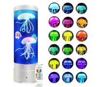 BravSco Jellyfish Lamp With Bluetooth Speaker, 17 Colors Changing & 4 Lighting Modes Jelly Fish Light Lamp, USB Powered Jellyfish Decor Light, Christmas Halloween Gifts for Teen Room Decoration, White