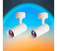 Bravsekai 2PCS Dawn Sky Ceiling Spotlights, LED Gradient Close-to-Ceiling Lights with Blue & Orange Glow, Fresh Morning Light Effect, Artistic Accent Lighting for Bedroom, Living Room & Studio