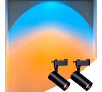 Bravsekai 2PCS Dawn Sky Track Lights, LED Gradient Spotlights with Blue & Orange Glow, Fresh Morning Light Effect, Artistic Accent Lighting for Bedroom, Living Room & Studio