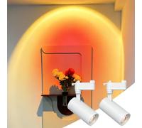 Bravsekai 2PCS Sunset Glow Track Lights, Vintage Golden Hour Spotlights with Gradient Lens, Adjustable COB LED Track Light Heads, Track Lighting Fixtures for Cozy Home Decor & Studio Vibe