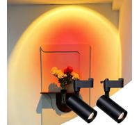 Bravsekai 2PCS Sunset Glow Track Lights, Vintage Golden Hour Spotlights with Gradient Lens, Adjustable COB LED Track Light Heads, Track Lighting Fixtures for Cozy Home Decor & Studio Vibe