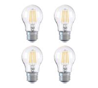 Bravsekai A60 Modern LED Filament Bulbs | E27 Screw | 4W Energy Saving Bulb 40W Equivalent | Dimmable Clear 4000K | 4-Pack | Cool White